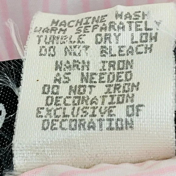 Vintage P.G.B Pink Stripe Embroidery Floral Bird Print Women Large Novelty - Picture 9 of 9